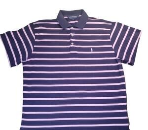 Polo Golf RL Blue Stripe Polo L Golfcore Heritage Classic Country Club Athletic